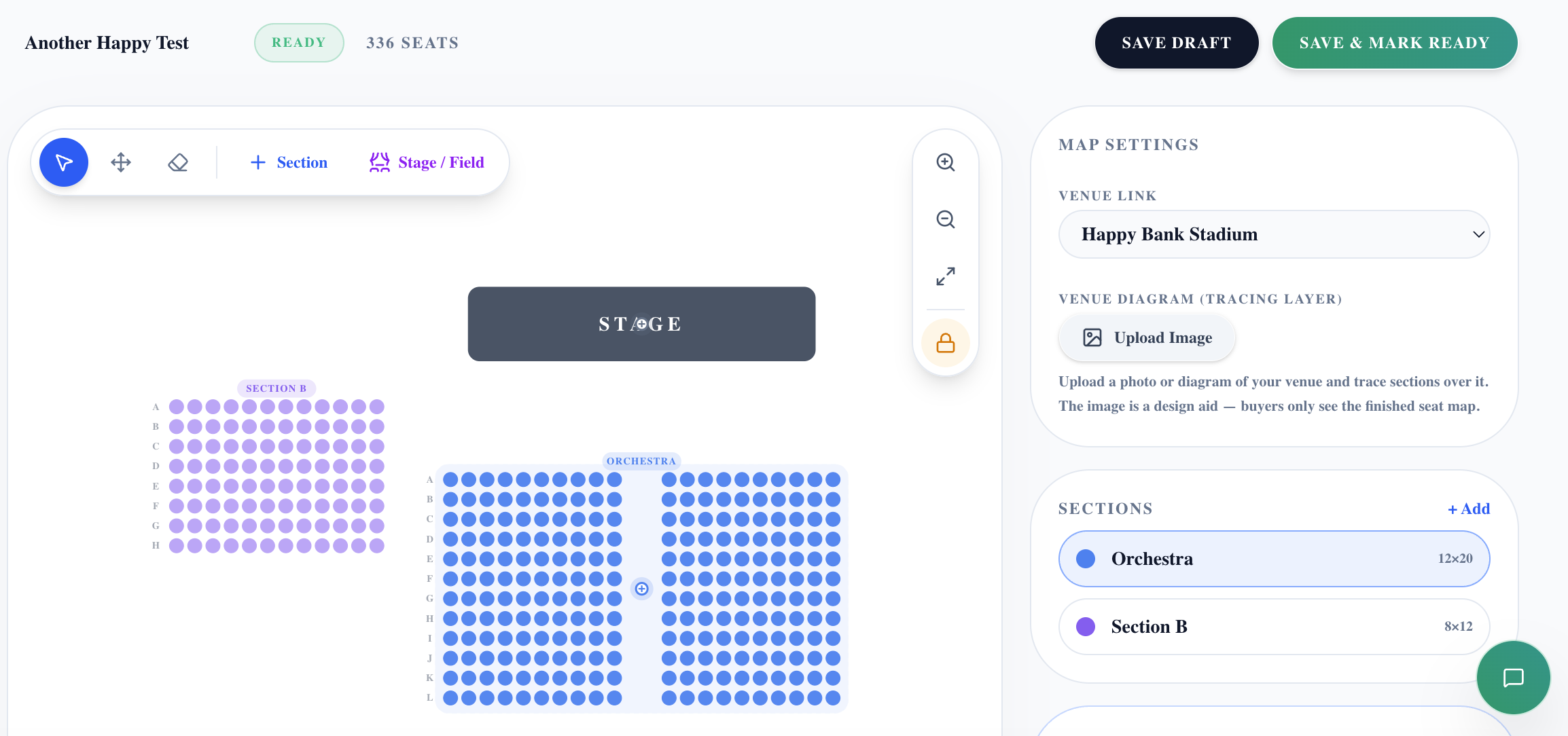 Reserved seating map builder